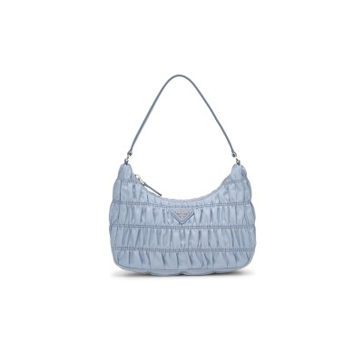 PRADA BLUE TESSUTO NYLON GAUFRE SHOULDER BAG MINI 1NE204 (22*13*6cm)  PRADA BLUE TESSUTO NYLON GAUFRE SHOULDER BAG MINI 1NE204 (22*13*6cm)
